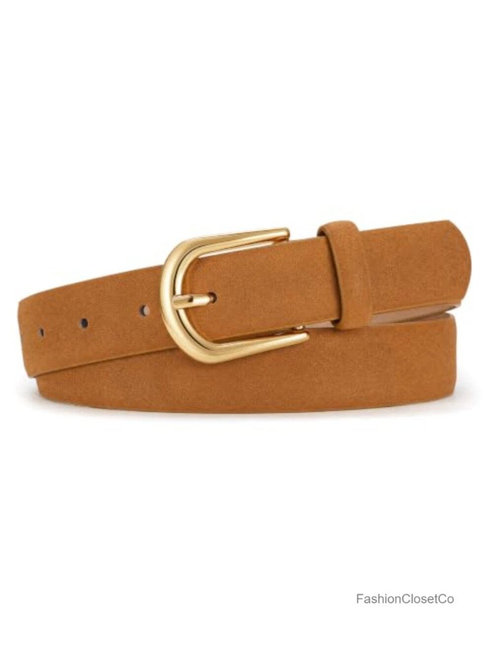 JASGOOD Women's Faux Leather Belt with Gold Buckle Adjustable Fashion Waist Belt